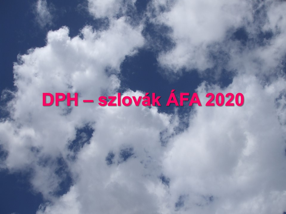 DPH – szlovák ÁFA 2020