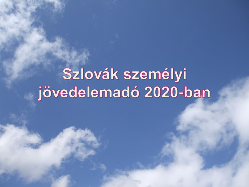 Szlovák személyi jövedelemadó 2020-ban
