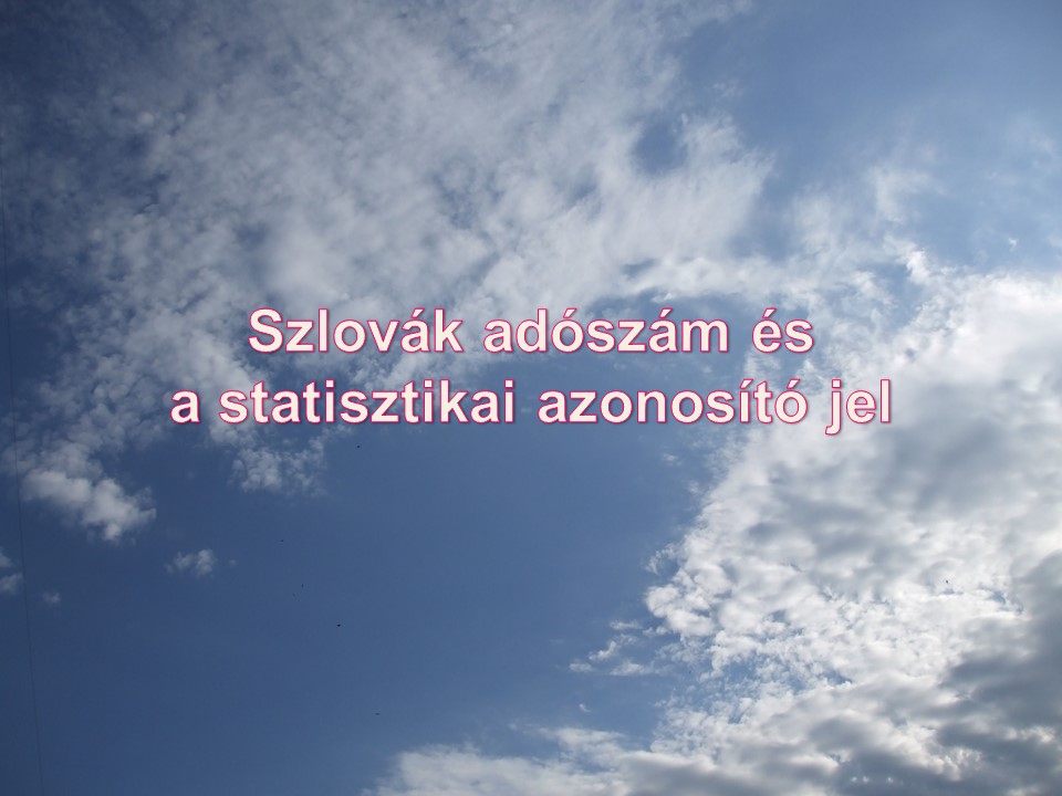 Szlovák adószám és a statisztikai azonosító jel