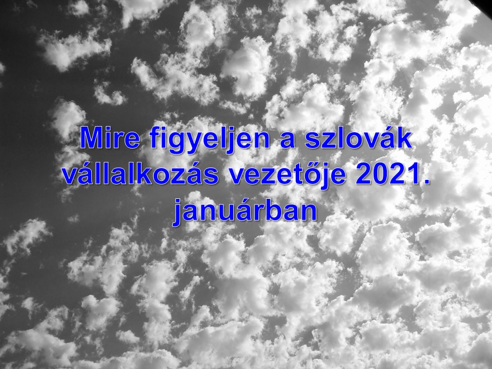 Mire figyeljen a szlovák vállalkozás vezetője 2021. januárban